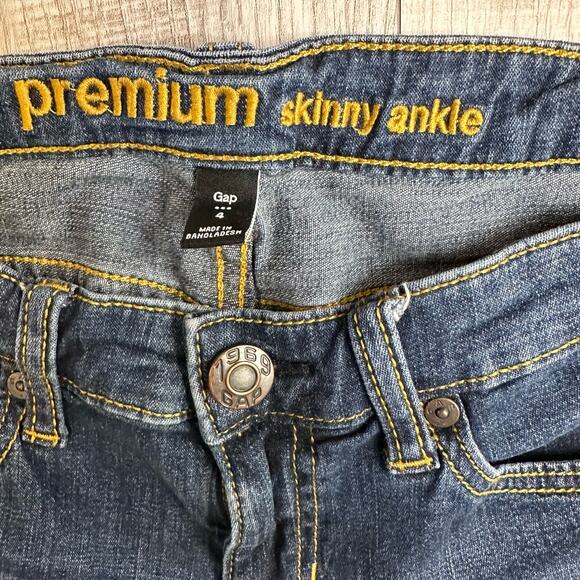 Gap Skinny Dark Wash Premium Ankle Jeans WMNS 4 Low Rise S/346332-00 Casual Work - Picture 5 of 9